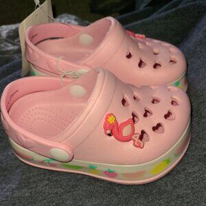 Stepping Stones - Pink Flamingo Fruits Clogs Size 4